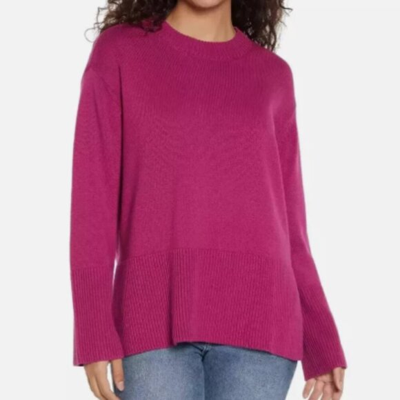 NEW Gap Womens S Pink Cotton Ribbed Hem Sweater - Picture 1 of 9
